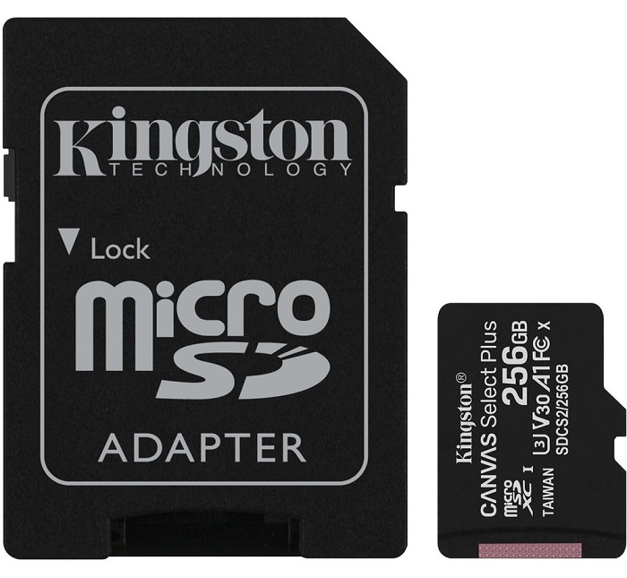 Carto Memria Kingston Canvas Select Plus C10 A1 UHS-I microSDHC 256GB + Adaptador SD 1